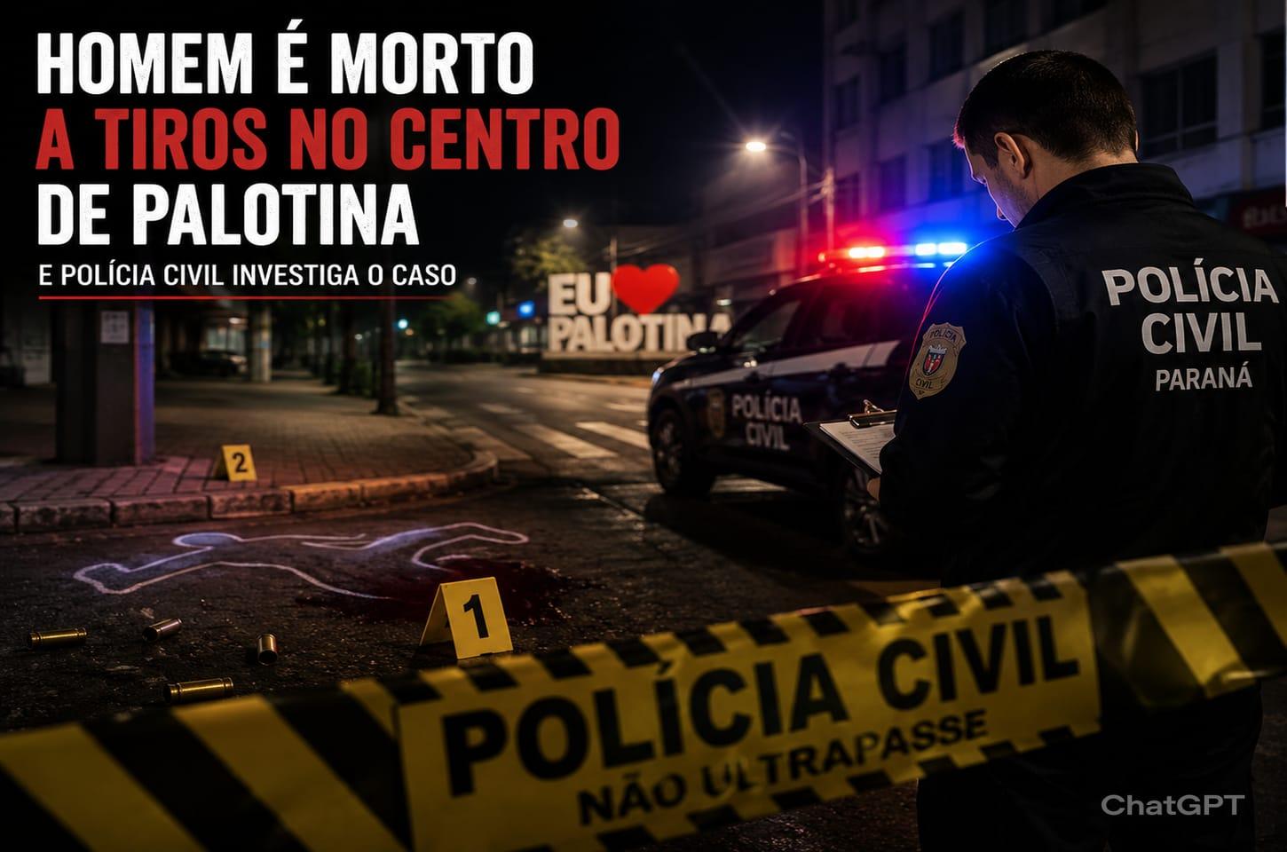 Imagem ilustrativa gerada por Inteligência Artificial para representar o homicídio registrado na tarde deste sábado (13), na região central de Palotina.