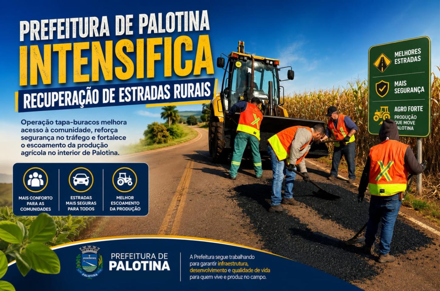 Prefeitura de Palotina intensifica recuperação de estrada rurais