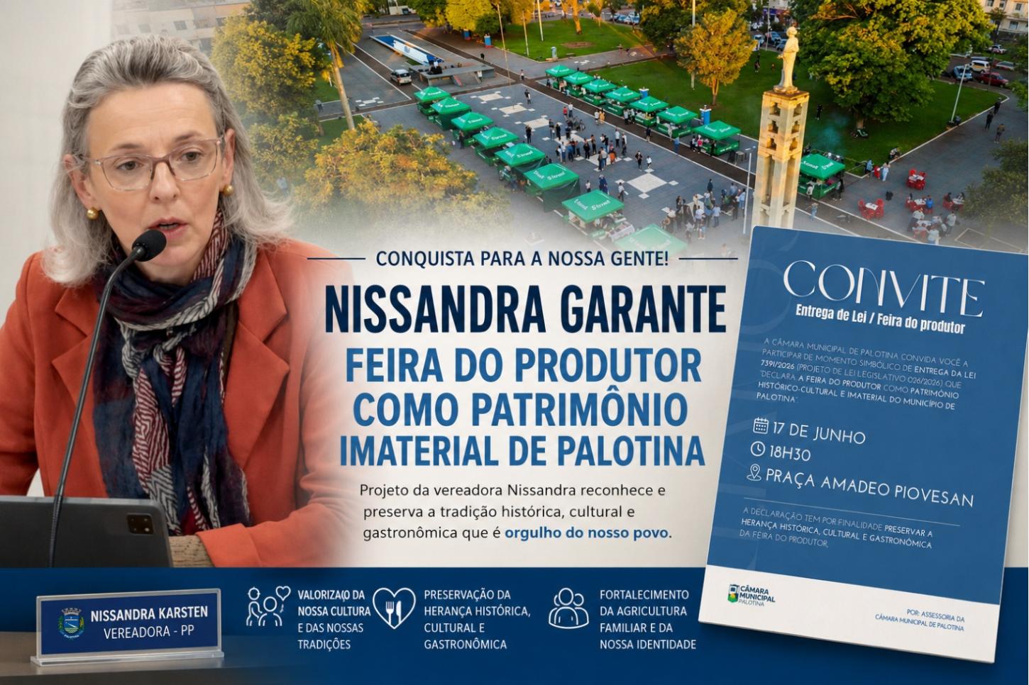 Projeto da vereadora Nissandra coloca a Feira do Produtor como patrimônio imaterial de Palotina