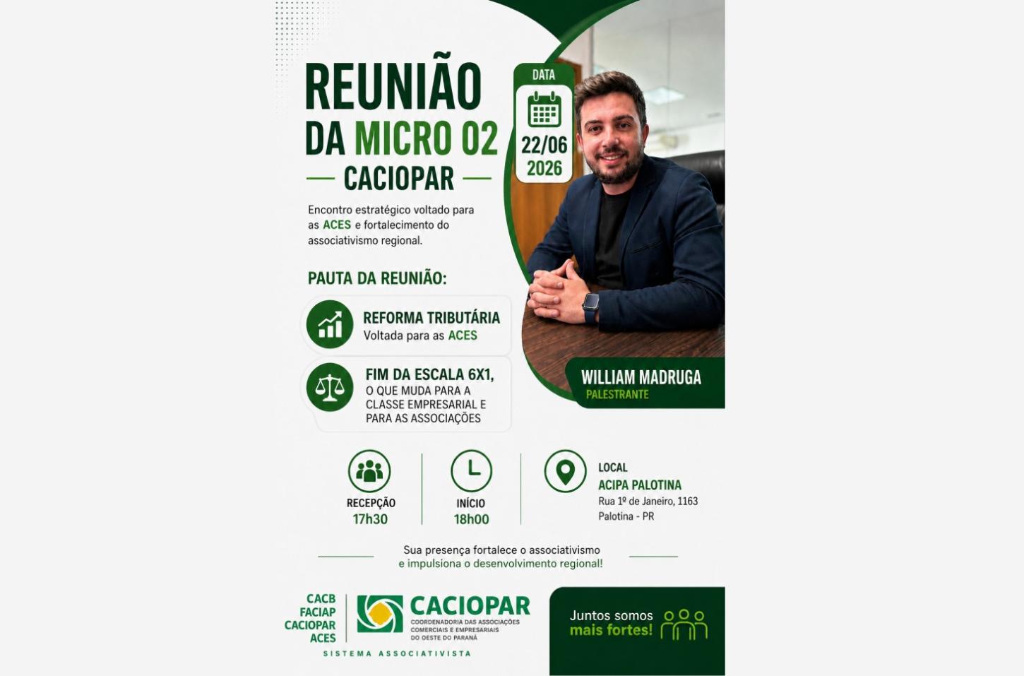 Reforma Tributária e escala 6x1 pautam reunião da CACIOPAR