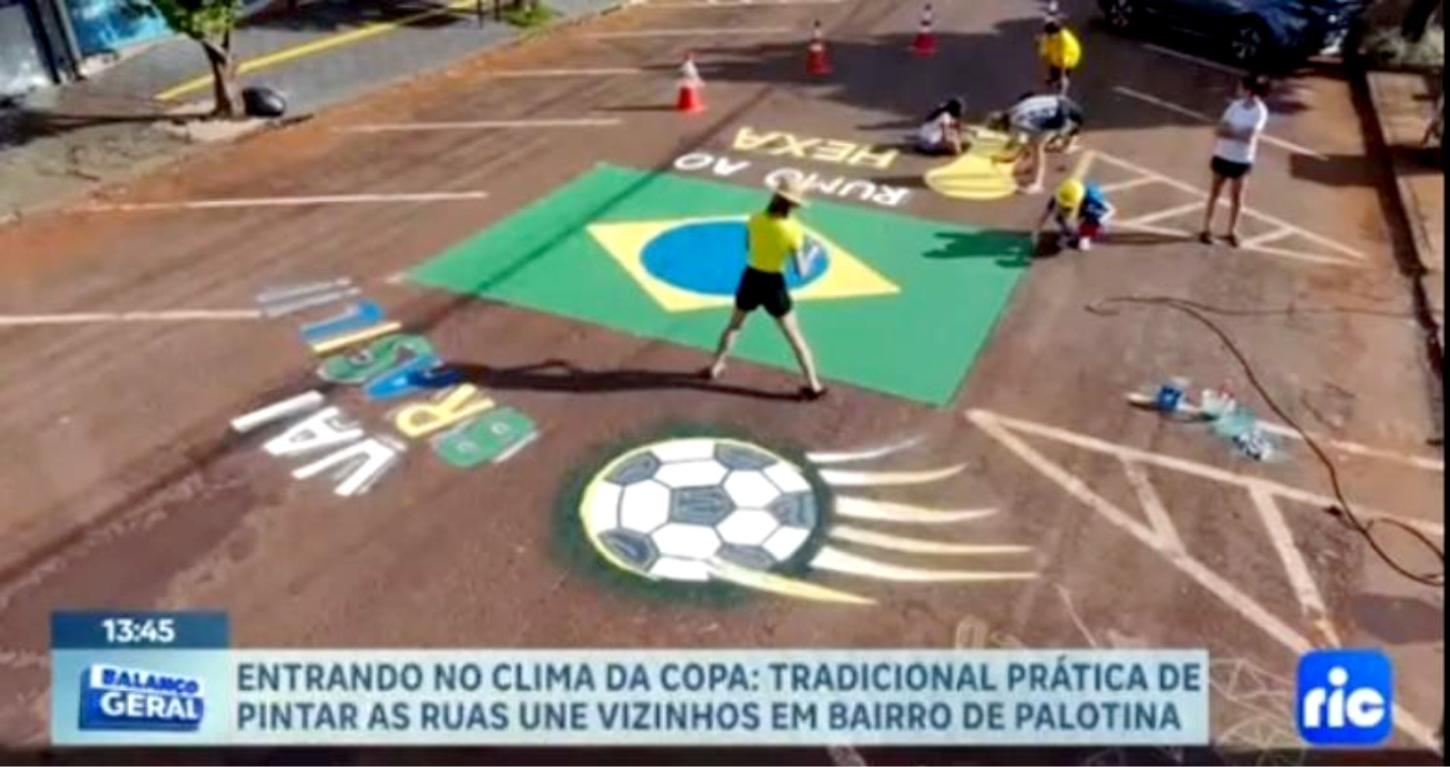 Rua ganha cores da Copa e vira símbolo da torcida em Palotina