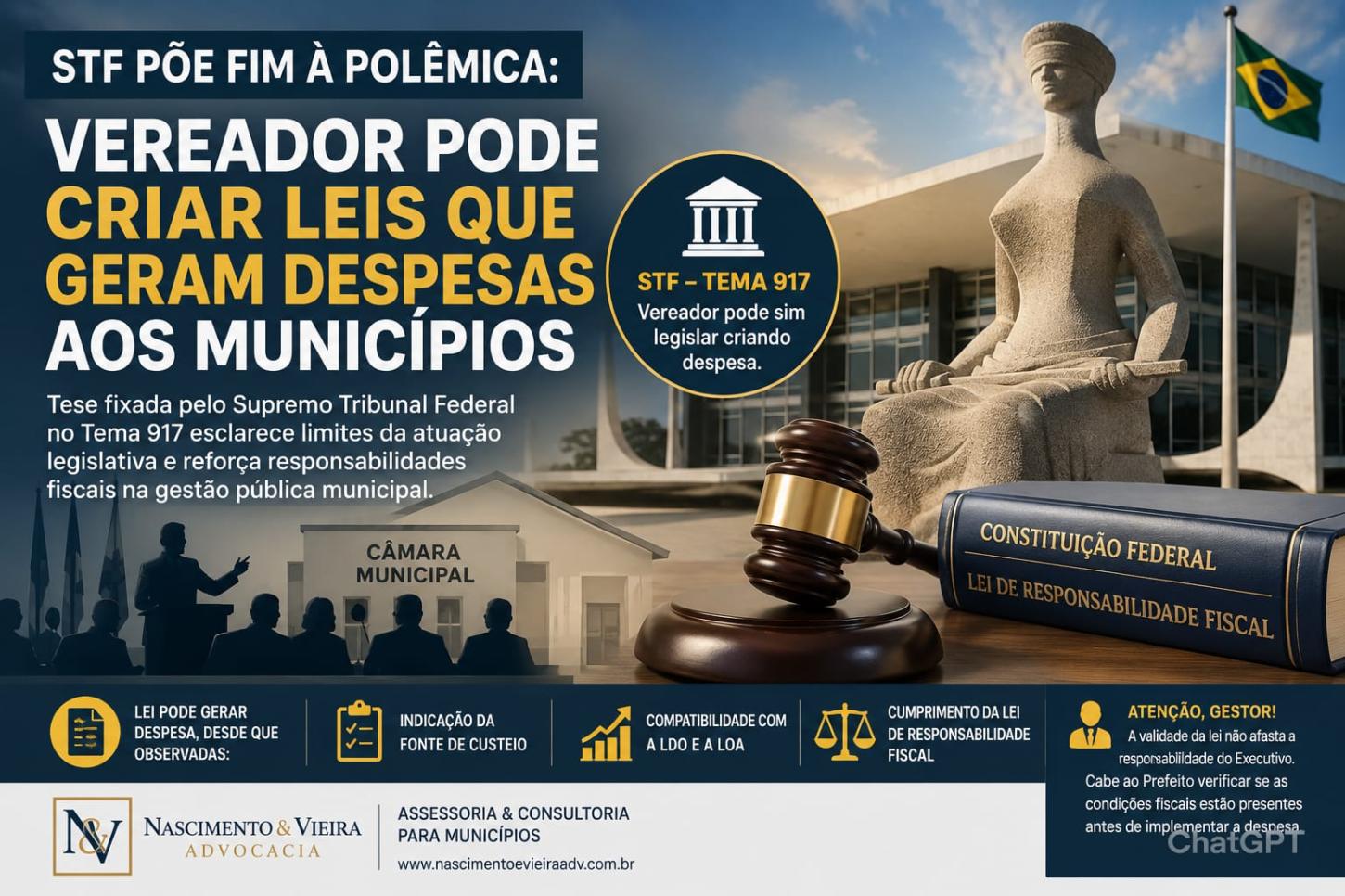 STF põe fim à polêmica: vereador pode criar leis que geram despesas aos municípios