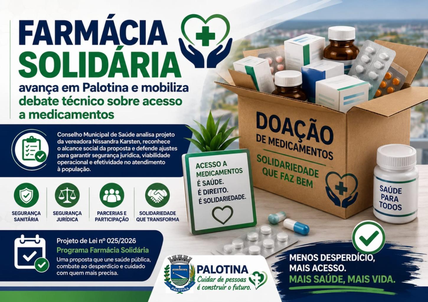 Farmácia Solidária avança em Palotina e mobiliza debate técnico sobre acesso a medicamentos