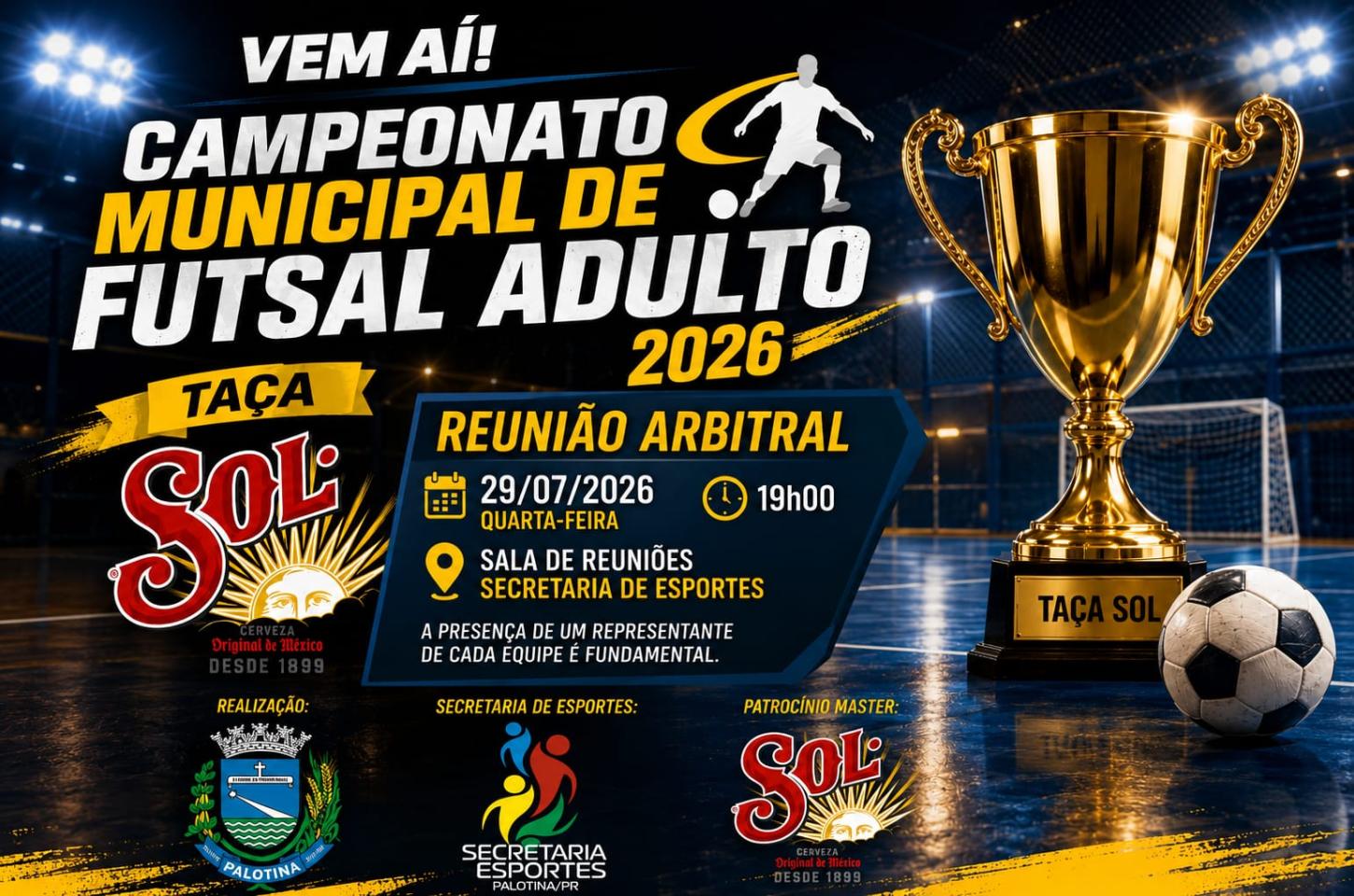 Futsal de Palotina em alta: vem aí a Taça Sol 2026