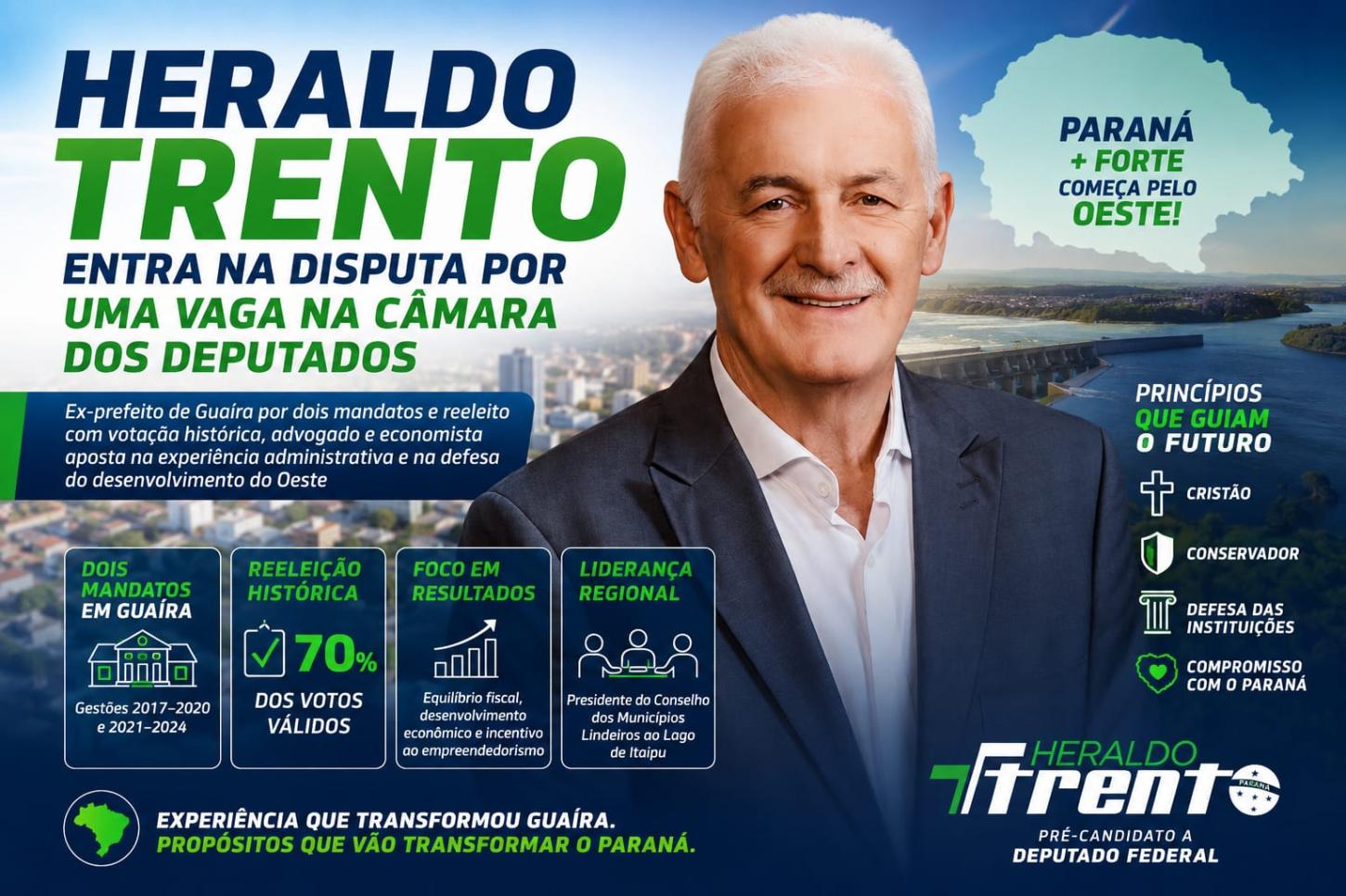 Heraldo Trento entra na disputa por uma vaga na Câmara dos Deputados