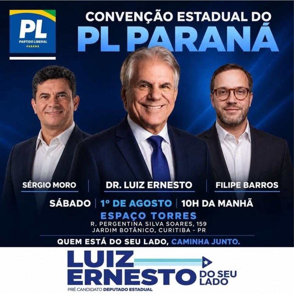 Luiz Ernesto confirma presença em convenção do PL e reforça projeto político rumo à Assembleia Legislativa