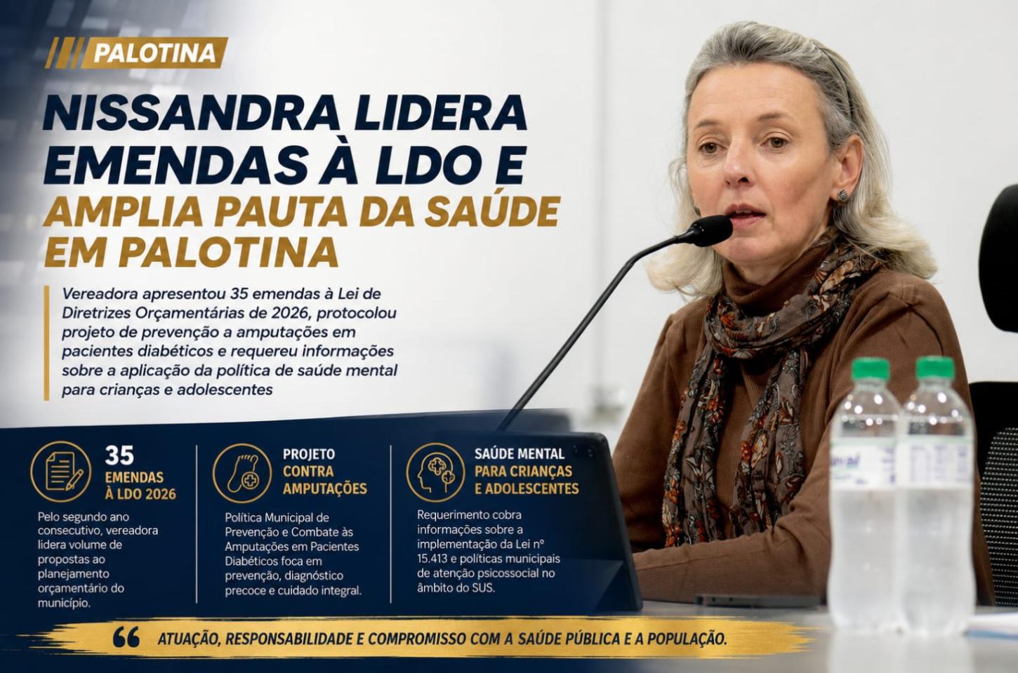 Nissandra lidera emendas à LDO e amplia pauta da saúde em Palotina