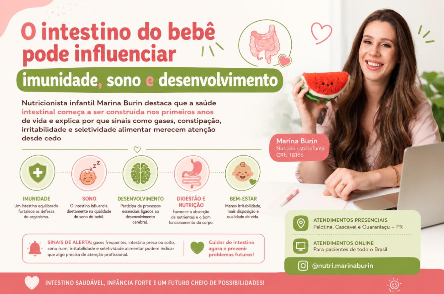 O intestino do bebê pode influenciar imunidade, sono e desenvolvimento