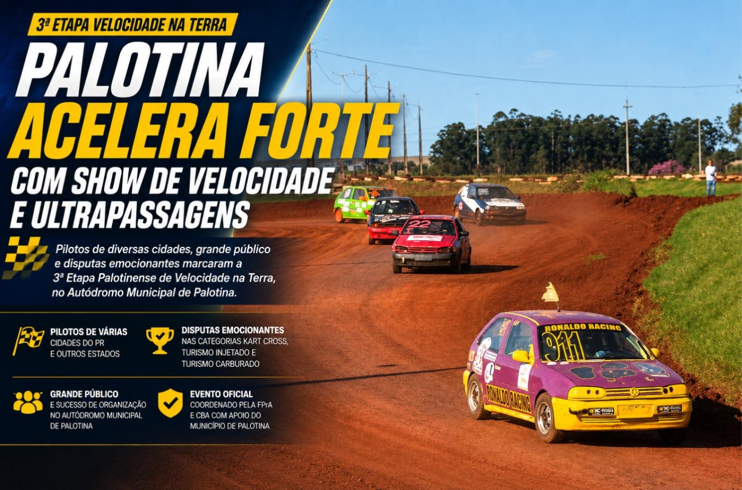 Palotina acelera forte com show de velocidade e ultrapassagens