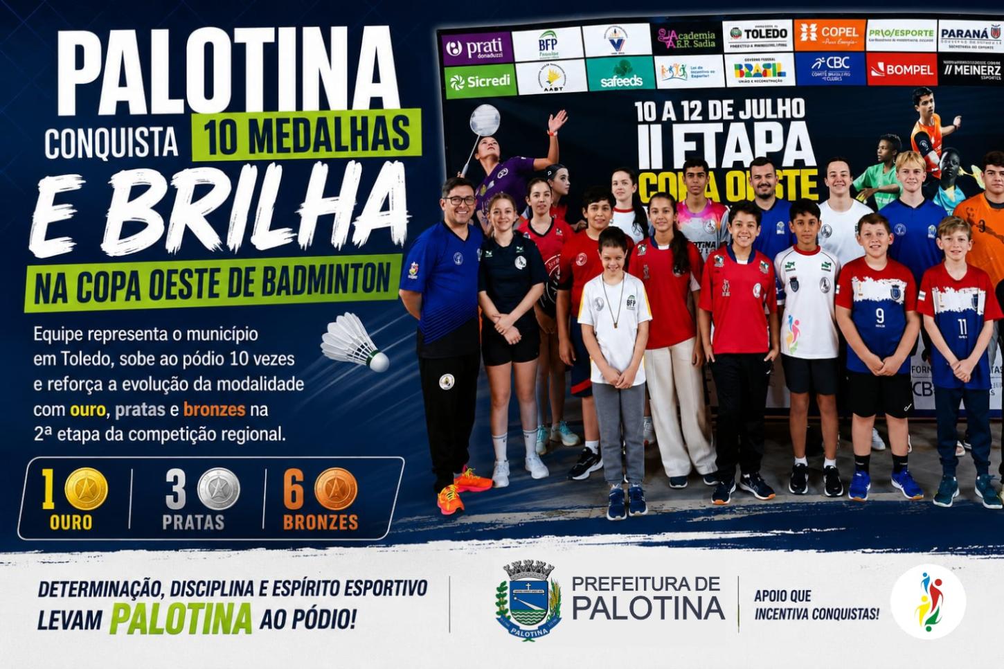 Palotina conquista 10 medalhas e brilha na Copa Oeste de Badminton