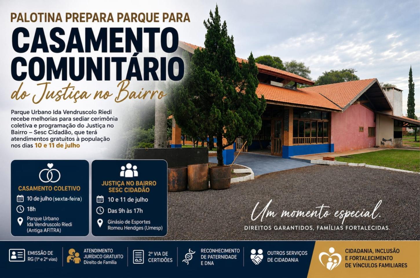 Palotina prepara Parque para casamento comunitário do Justiça no Bairro