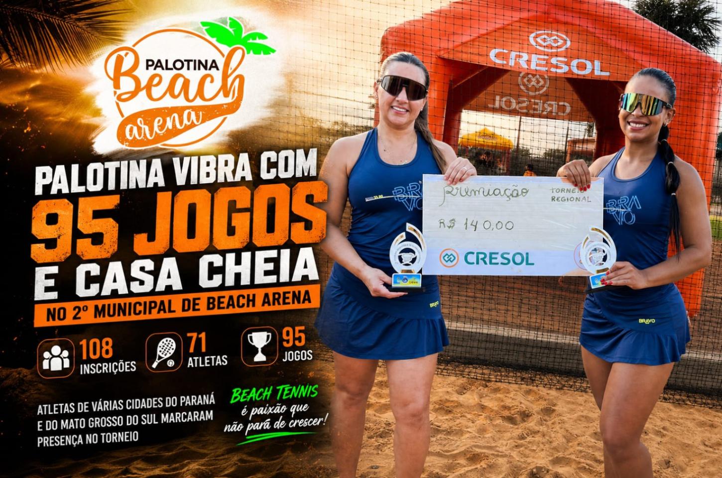 Palotina vibra com 95 jogos e casa cheia no 2º Municipal de Beach Arena