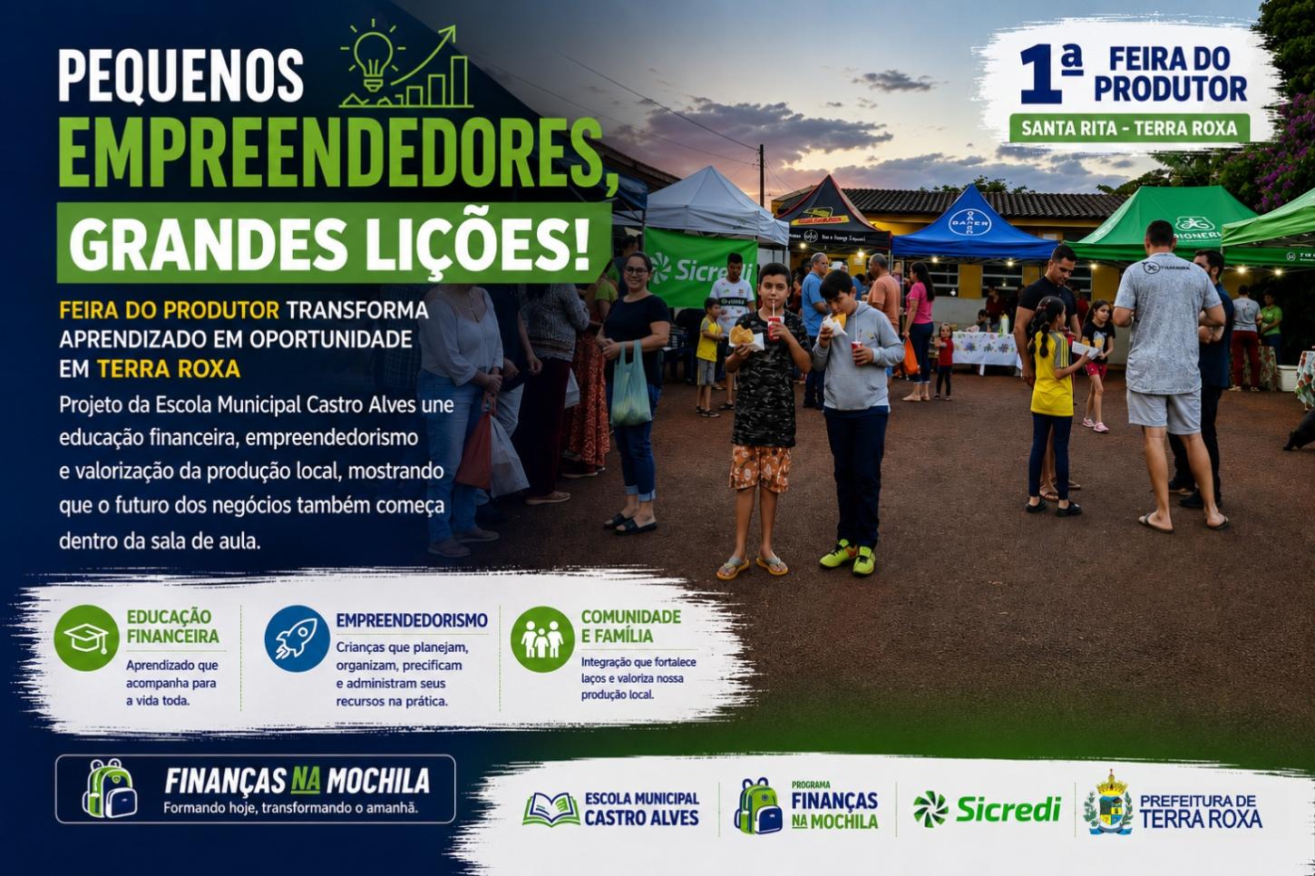 Pequenos empreendedores, grandes lições: Feira do Produtor transforma aprendizado em oportunidade em Terra Roxa
