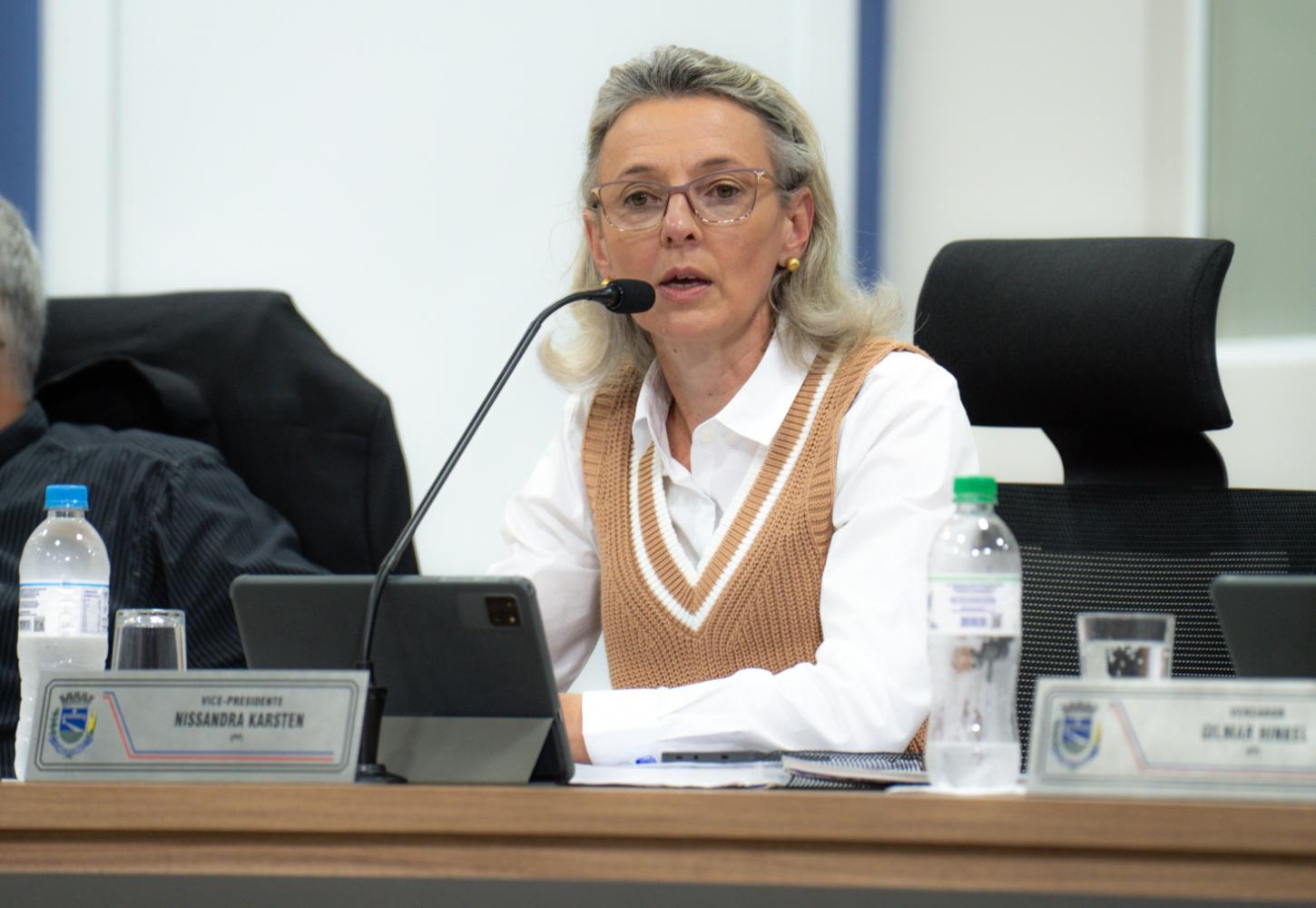 A vereadora Nissandra Karsten (PP) apresentou requerimento solicitando informações ao Poder Executivo sobre a aplicação dos recursos da Lei Aldir Blanc e da PNAB (Foto: Assessoria – Câmara)