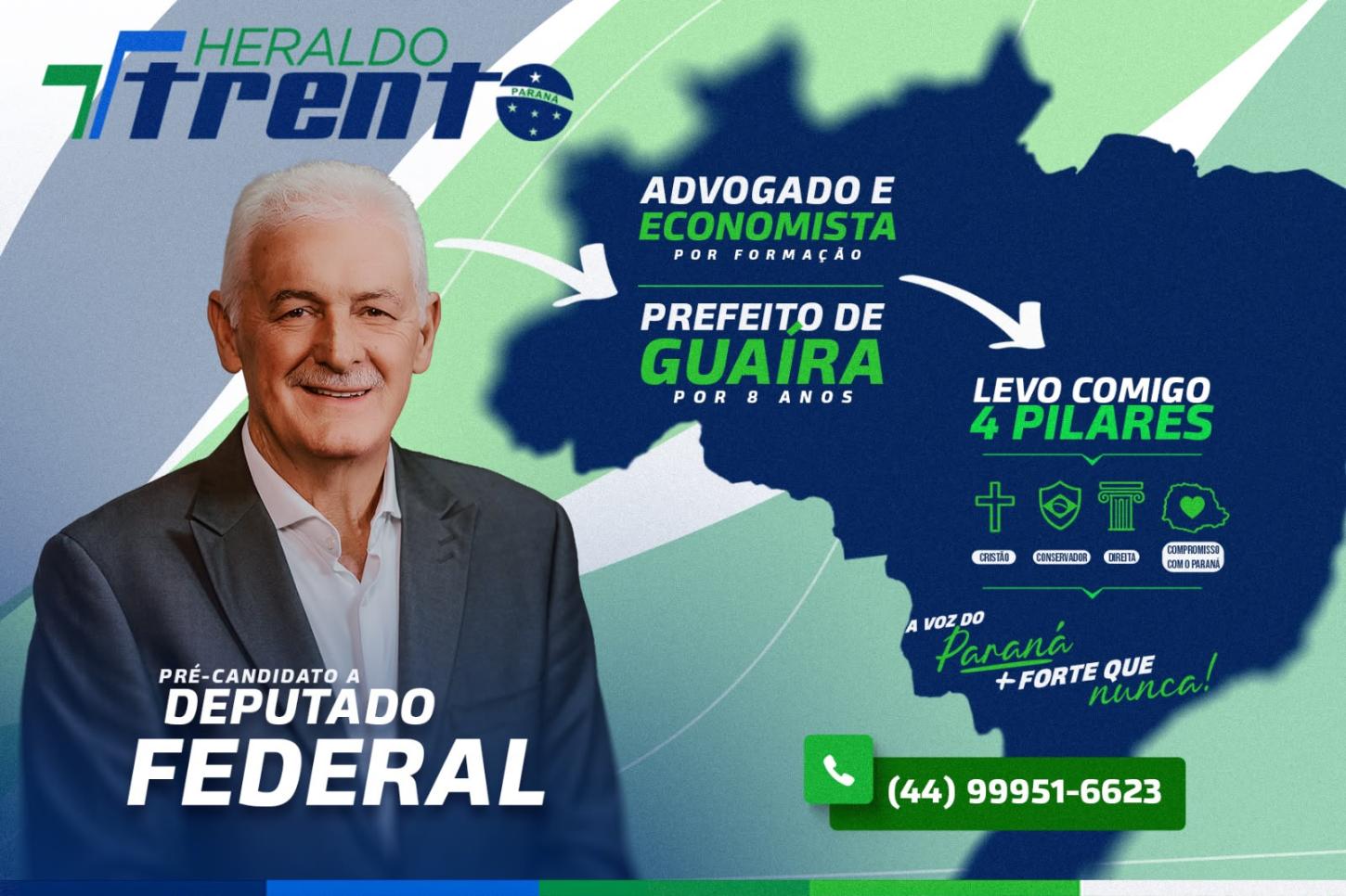 Heraldo Trento inicia a pré-campanha a deputado federal apostando na experiência acumulada em dois mandatos como prefeito de Guaíra