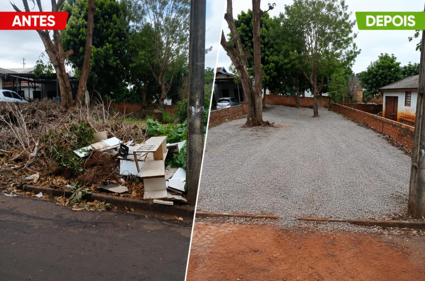🧹 Espaço público recuperado: Prefeitura de Palotina realizou a limpeza de um lote municipal localizado na Rua das Violetas, no Jardim Primavera, devolvendo mais segurança, organização e qualidade de vida aos moradores