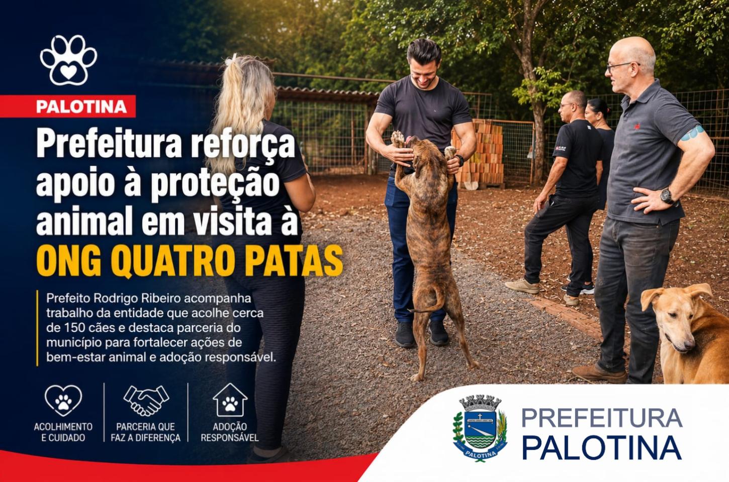 Prefeitura reforça apoio à proteção animal em visita à ONG Quatro Patas