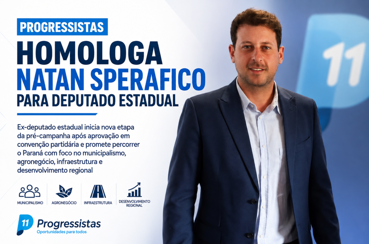 Progressistas homologa Natan Sperafico para deputado estadual