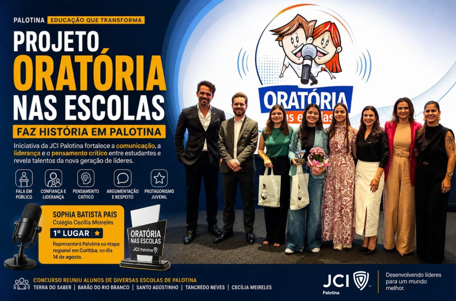 Projeto Oratória nas Escolas faz história em Palotina e revela talentos da nova geração de líderes