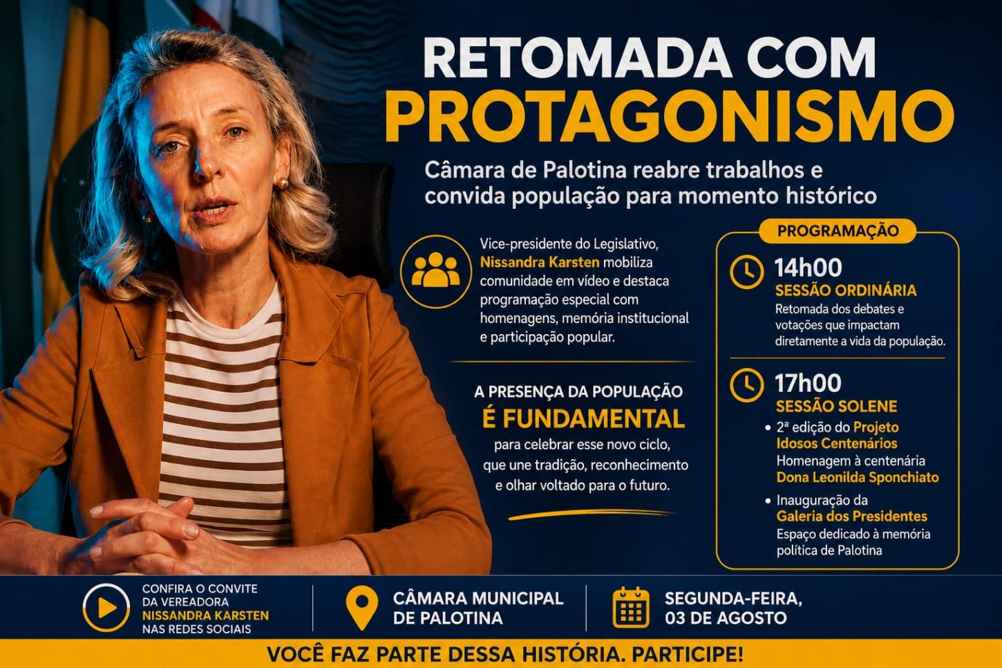 Retomada com protagonismo: Câmara de Palotina reabre trabalhos e convida população para momento histórico