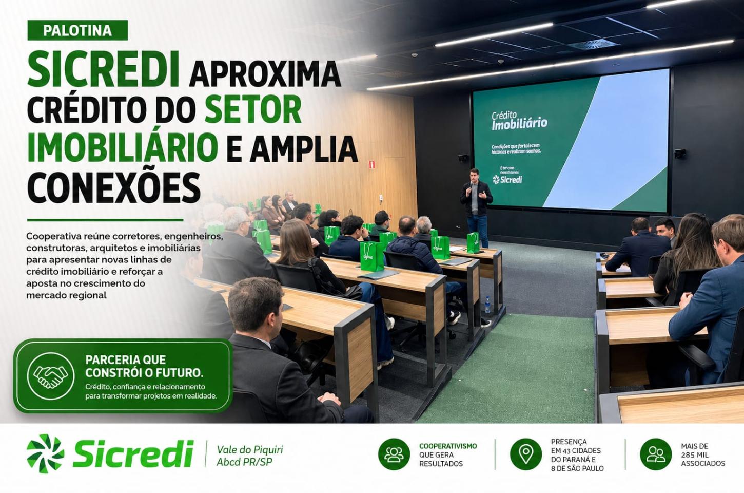 Sicredi aproxima crédito do setor imobiliário e amplia conexões