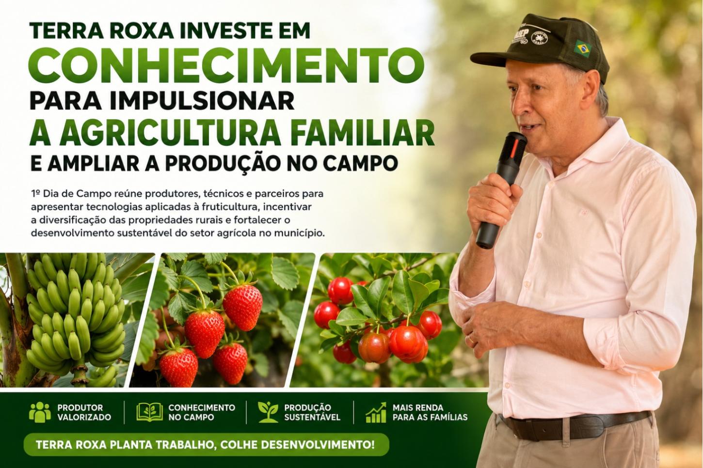 Terra Roxa investe em conhecimento para impulsionar a agricultura familiar e ampliar a produção no campo