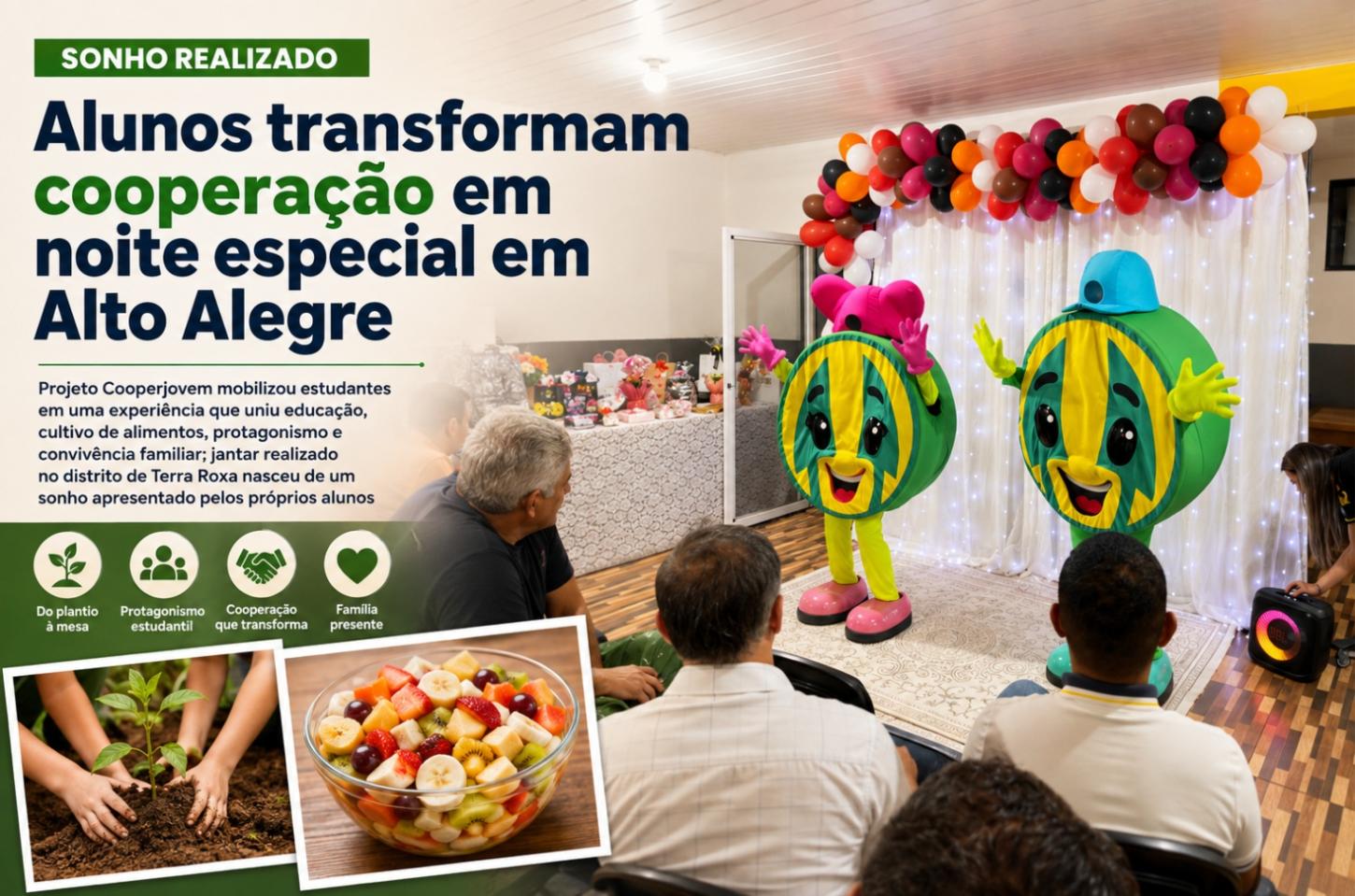 Alunos transformam cooperação em noite especial em Alto Alegre