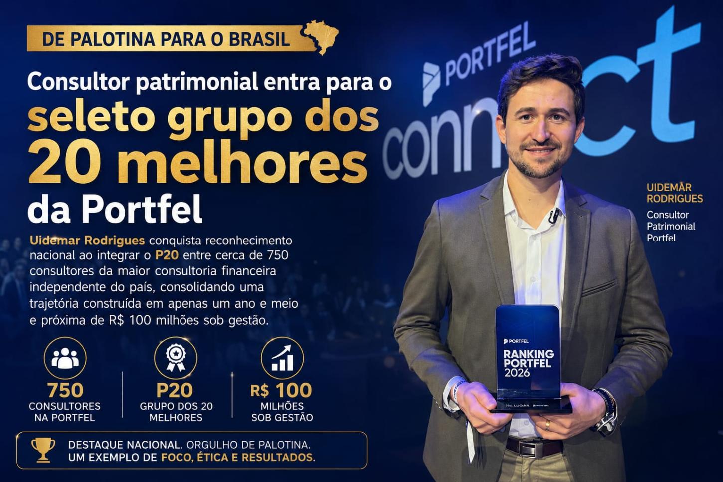 Consultor patrimonial entra para o seleto grupo dos 20 melhores da Portfel