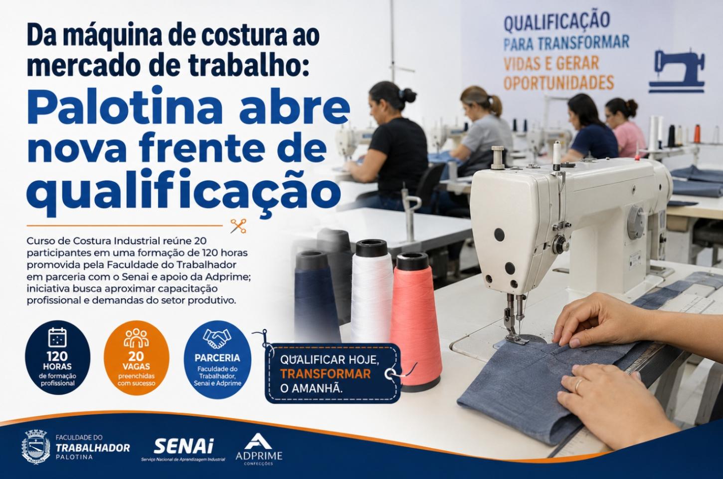Da máquina de costura ao mercado de trabalho: Palotina abre nova frente de qualificação