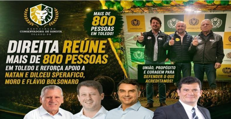 Direita reúne mais de 800 pessoas em Toledo e transforma encontro regional em demonstração de força política