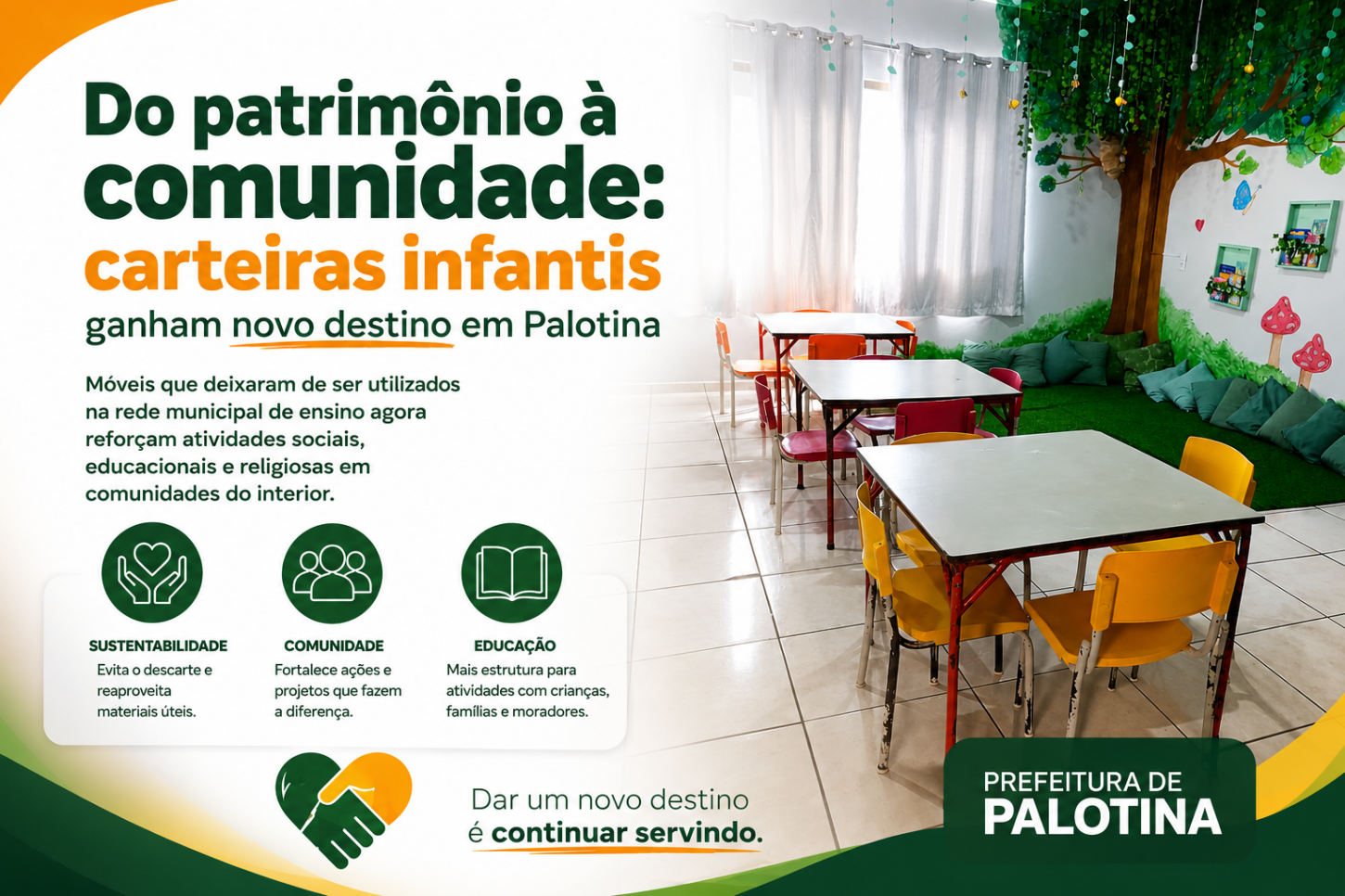Do patrimônio à comunidade: carteiras infantis ganham novo destino em Palotina
