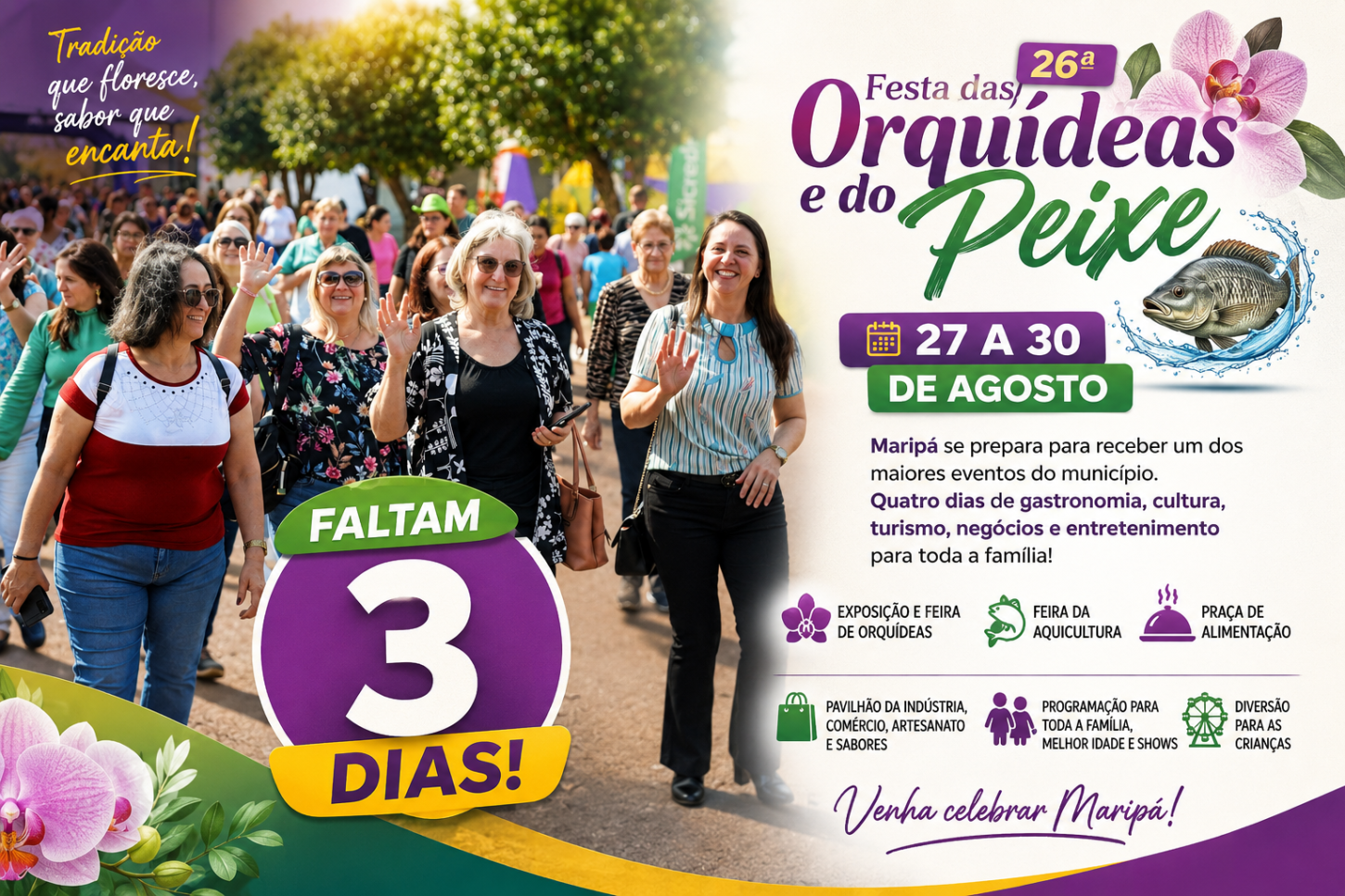 Maripá entra na contagem regressiva para a 26ª Festa das Orquídeas e do Peixe