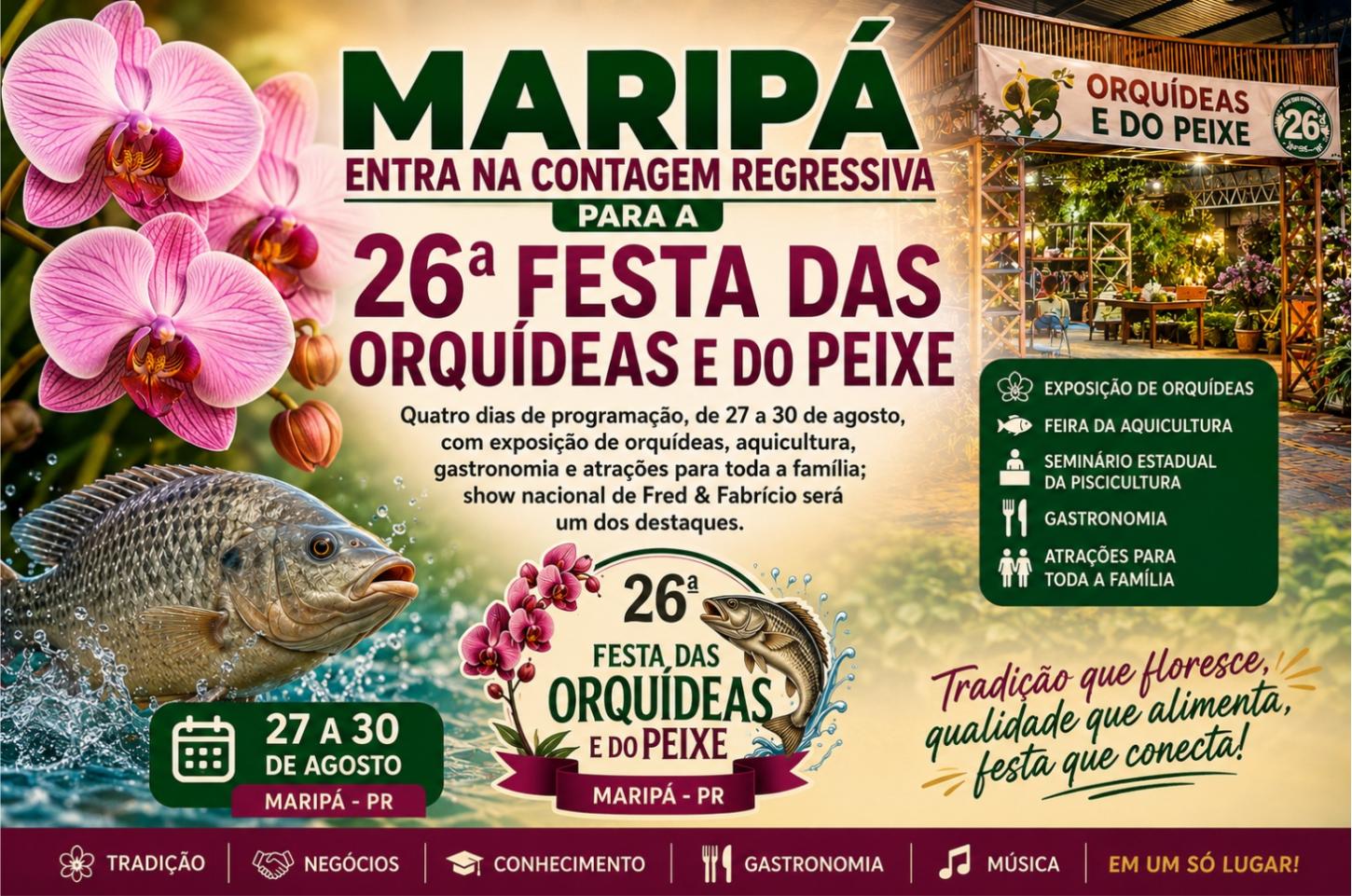 Maripá entra na contagem regressiva para a 26ª Festa das Orquídeas e do Peixe