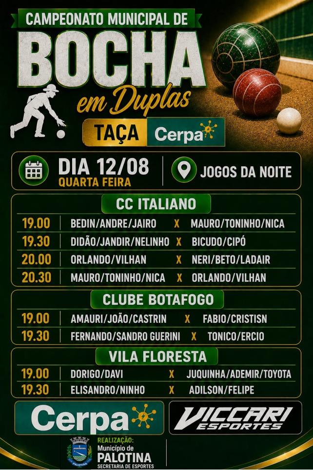 Duplas voltam se enfrentarem nesta quarta-feira (12)