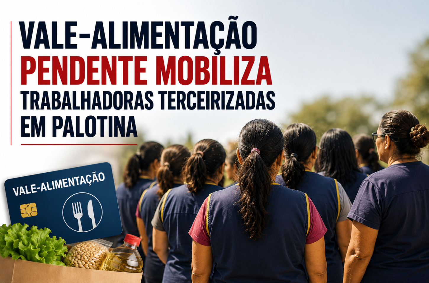 Vale-alimentação em pauta: trabalhadoras terceirizadas realizaram mobilização nesta quinta-feira (20) em busca de uma solução para a pendência no pagamento do benefício