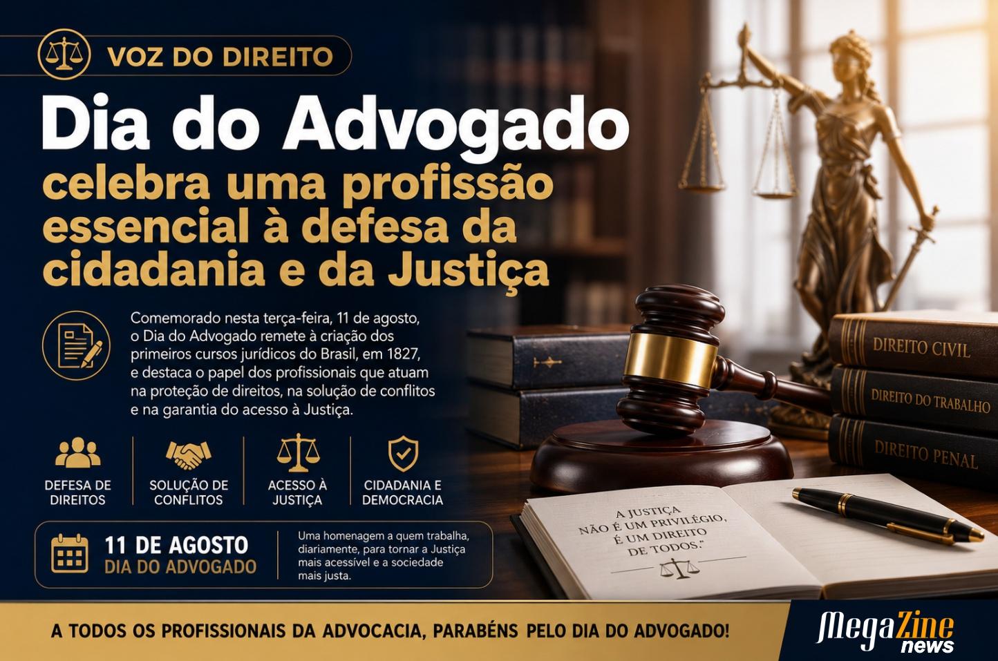 A todos os profissionais da advocacia, parabéns pelo Dia do Advogado!