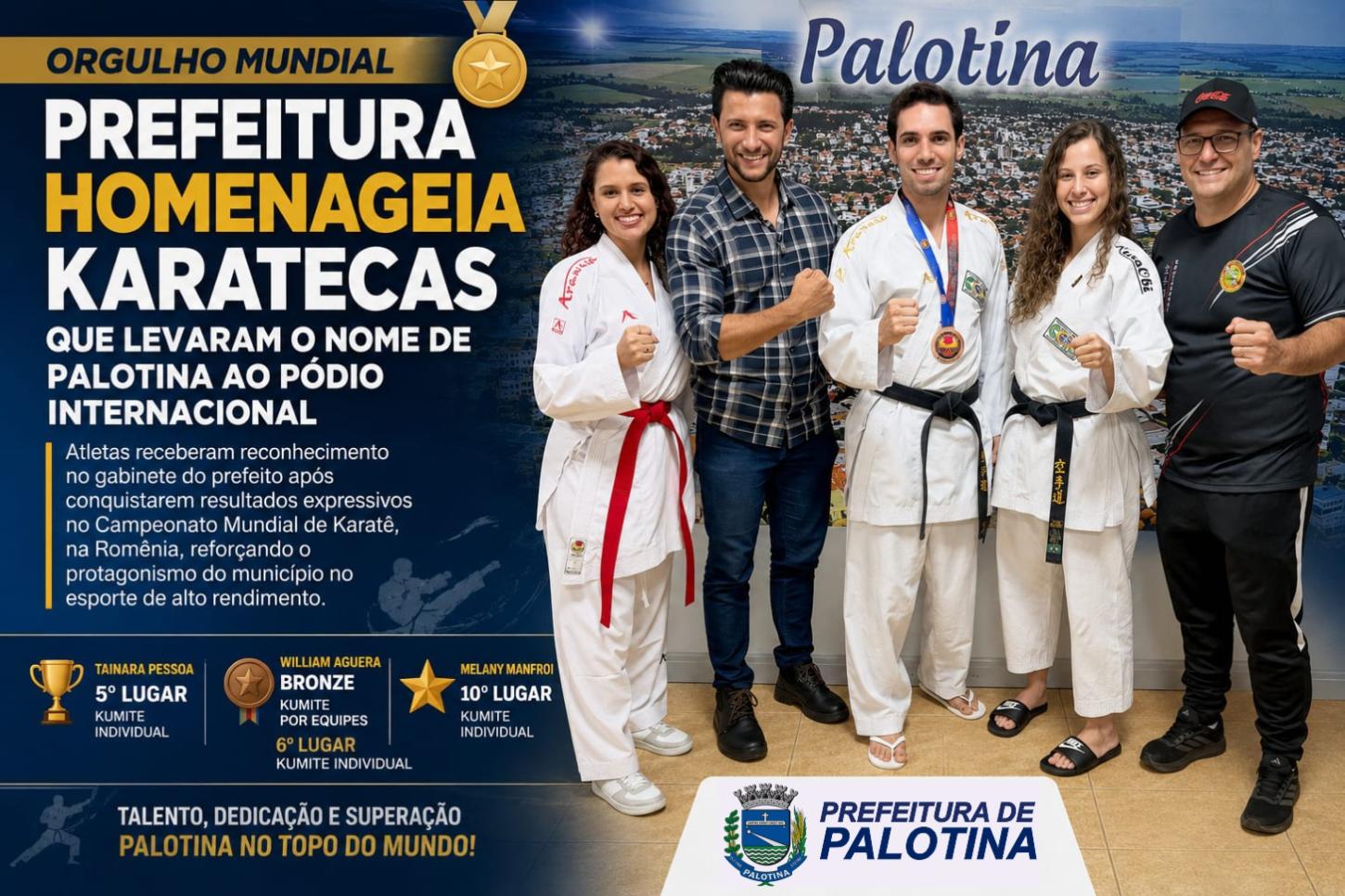 Prefeitura homenageia karatecas que levaram o nome de Palotina ao pódio internacional