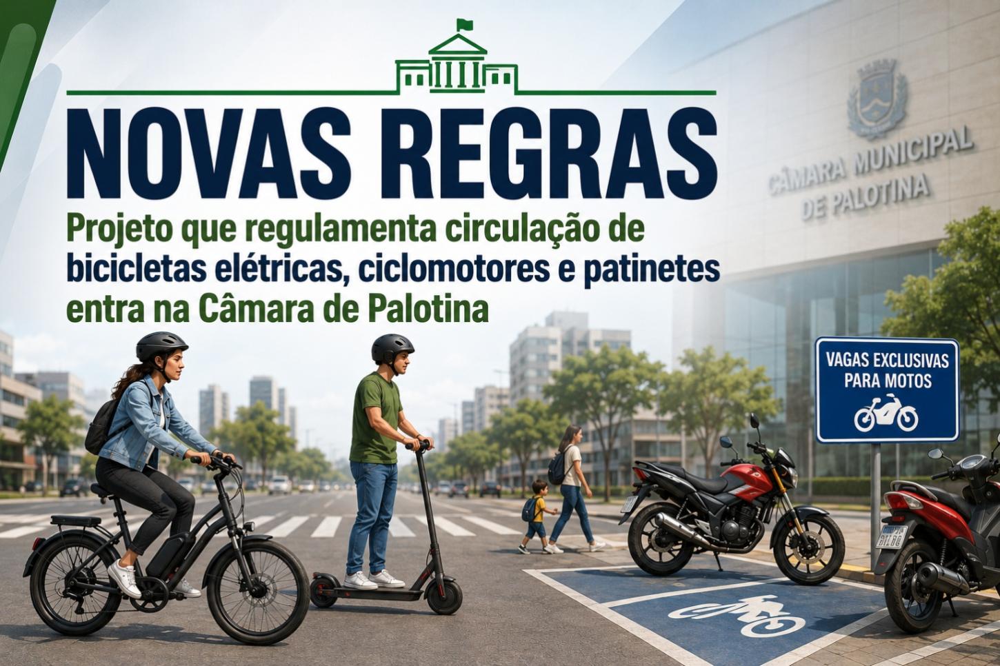 Projeto que regulamenta circulação de bicicletas elétricas, ciclomotores e patinetes entra na Câmara de Palotina