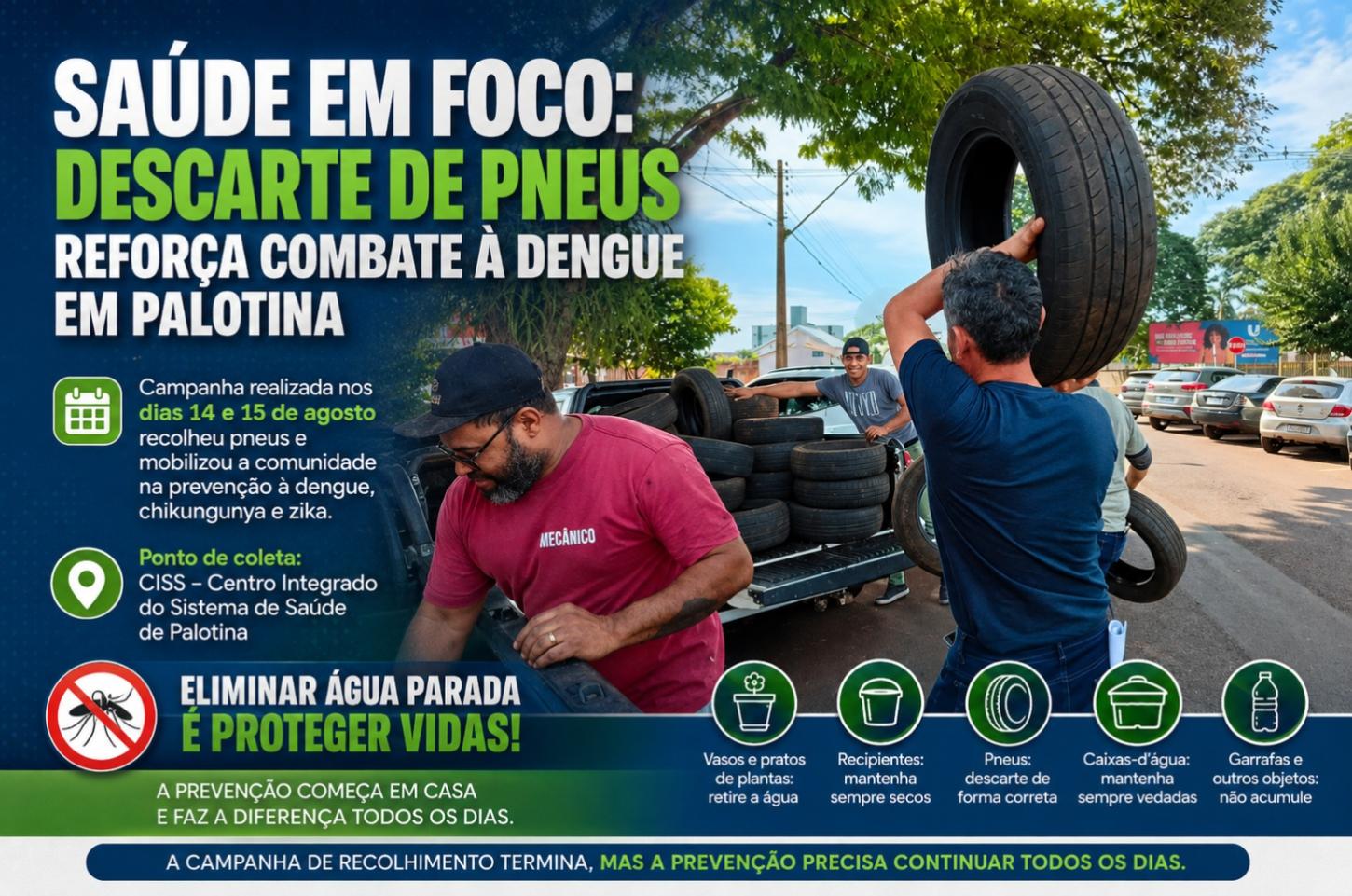 Saúde em foco: descarte de pneus reforça combate à dengue em Palotina