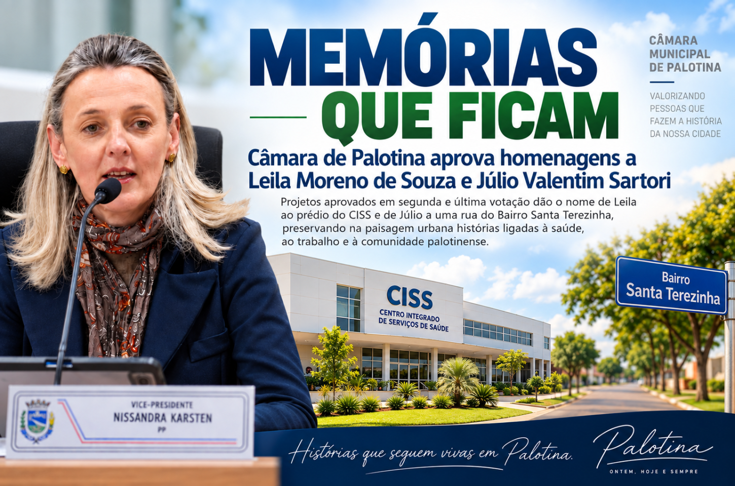 Câmara de Palotina aprova homenagens a Leila Moreno de Souza e Júlio Valentim Sartori