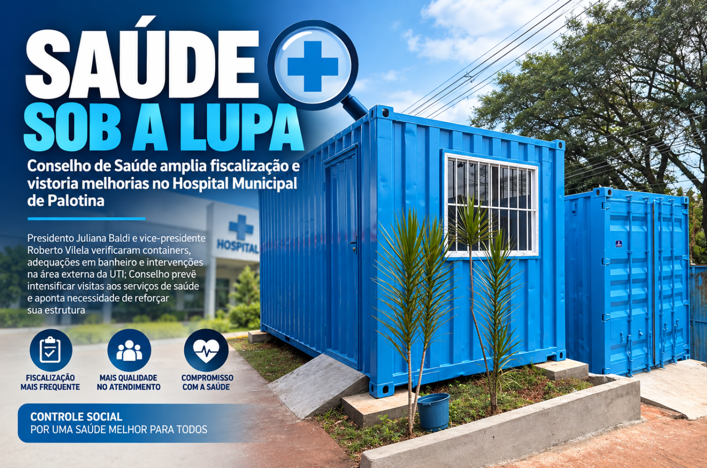 Conselho de Saúde amplia fiscalização e vistoria melhorias no Hospital Municipal de Palotina
