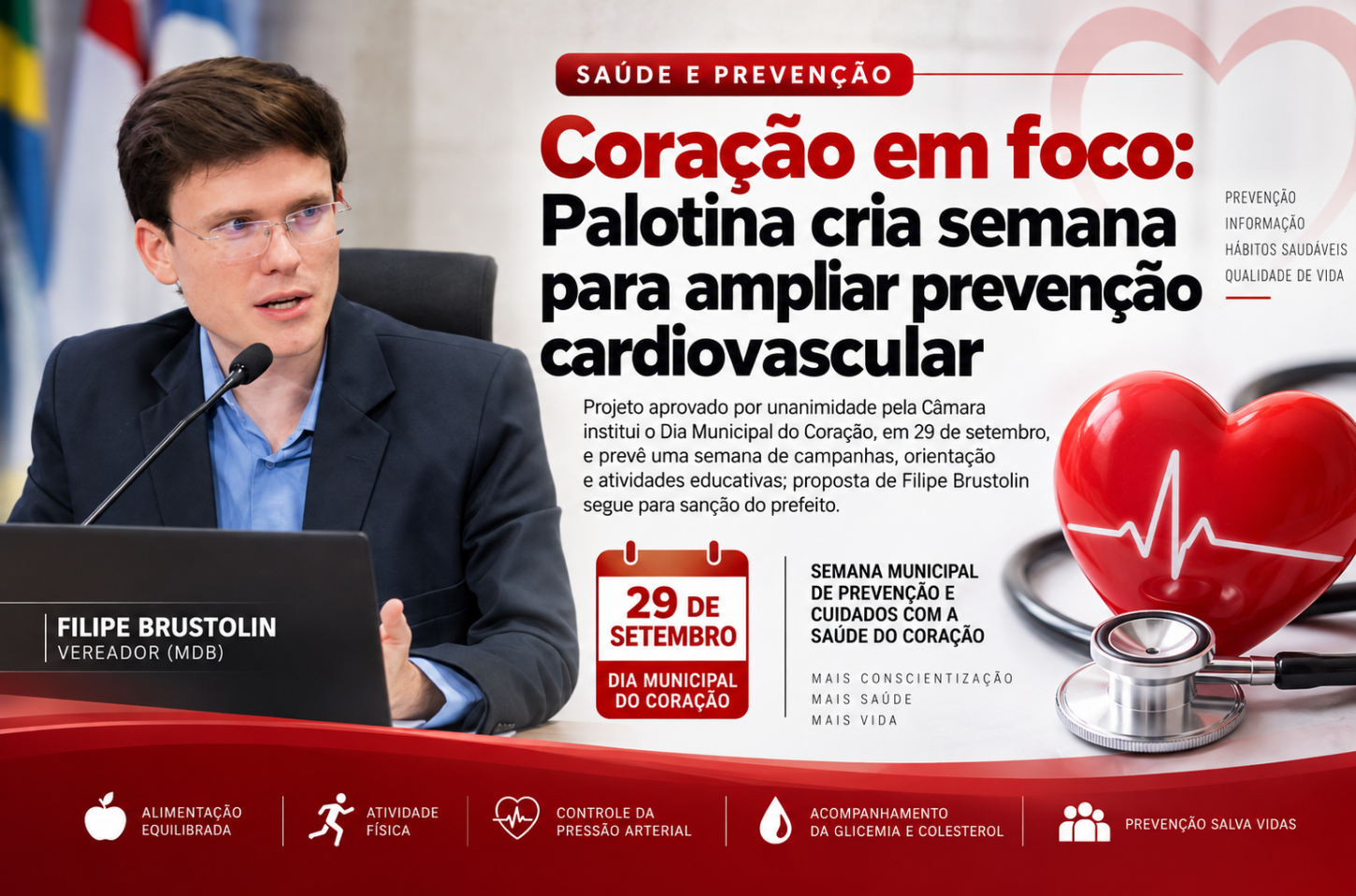 Coração em foco: Palotina cria semana para ampliar prevenção cardiovascular