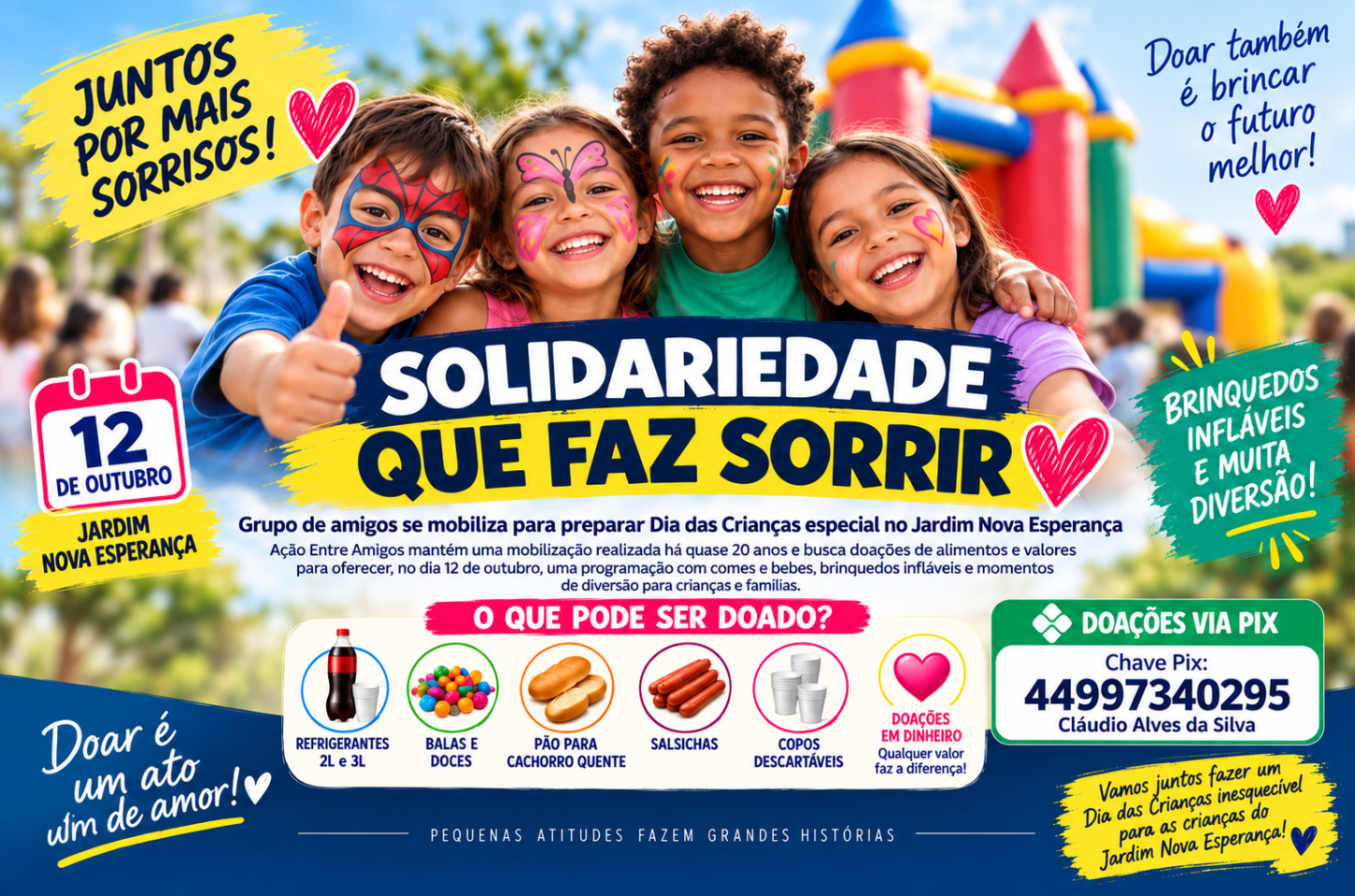 Grupo de amigos se mobiliza para preparar Dia das Crianças especial no Jardim Nova Esperança