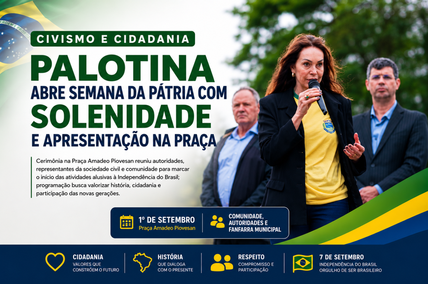 Palotina abre Semana da Pátria com solenidade e apresentação na Praça