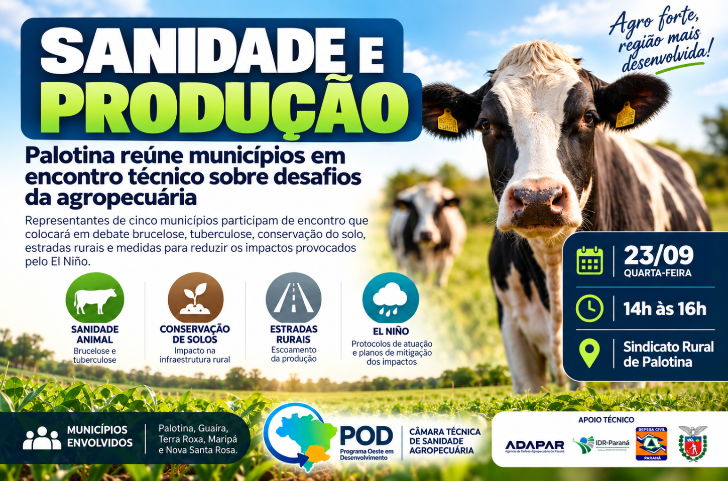 Palotina reúne municípios em encontro técnico sobre desafios da agropecuária
