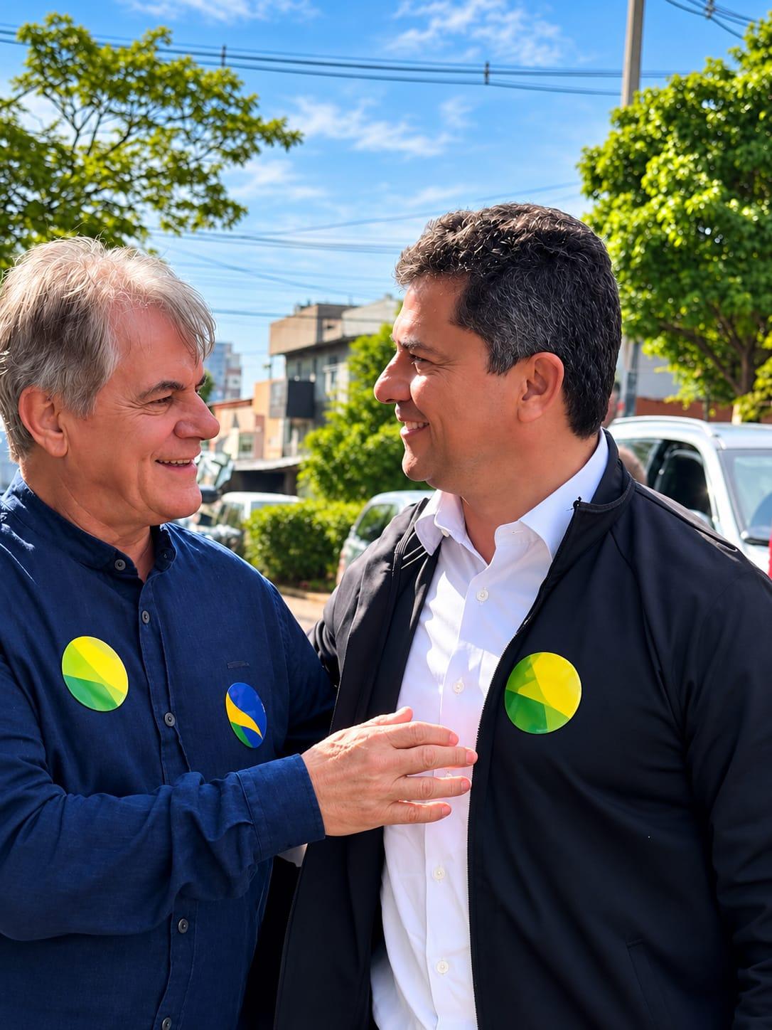 Sergio Moro e Luiz Ernesto de Giacometti durante agenda política no Oeste do Paraná