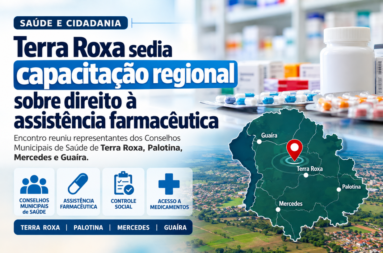 Terra Roxa sedia capacitação regional sobre direito à assistência farmacêutica