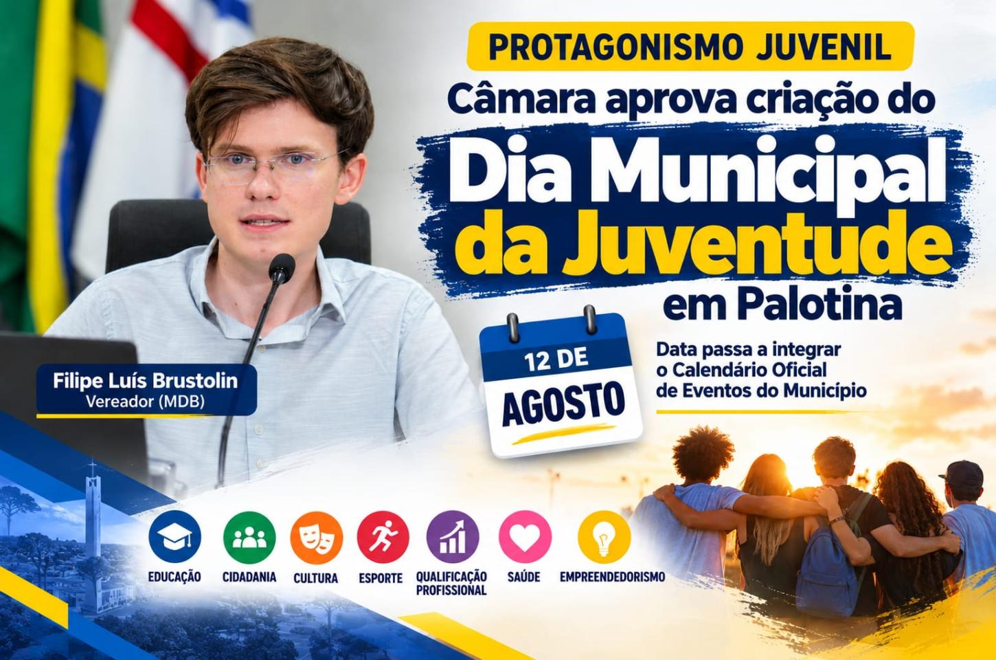 Câmara aprova criação do Dia Municipal da Juventude em Palotina