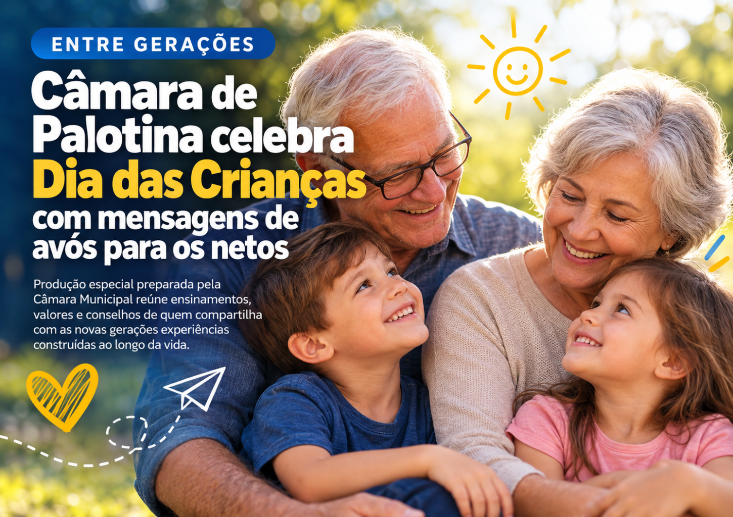Câmara de Palotina celebra Dia das Crianças com mensagens de avós para os netos