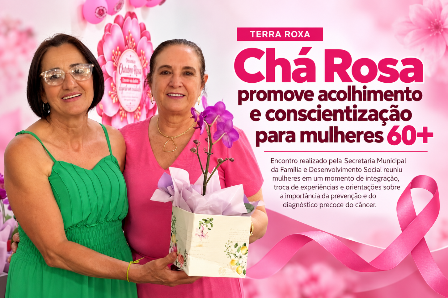 Chá Rosa promove acolhimento e conscientização para mulheres 60+